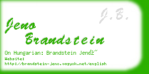 jeno brandstein business card